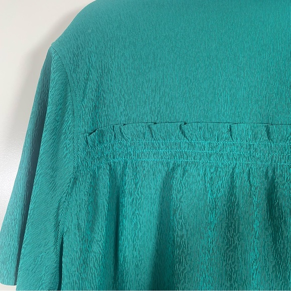 Athleta Echo Top Green Button Down Short Sleeve | Women’s Size Large (L) - Picture 15 of 15